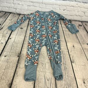 Little One Shop Winter Dog Pattern Bamboo Zippie Romper